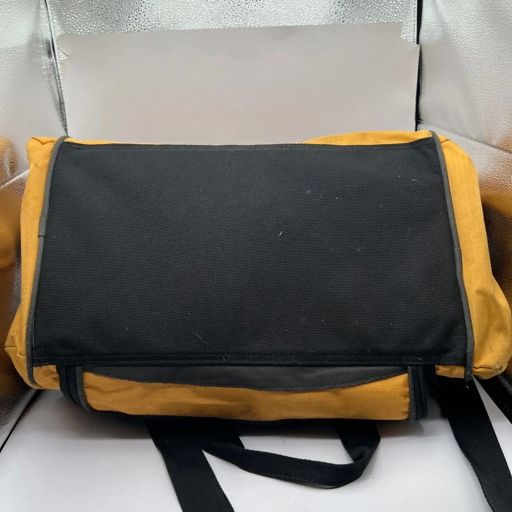 Eddie Bauer Yellow Ripstop Duffel Bag Travel Gym Weekend Carry On shoulder strap